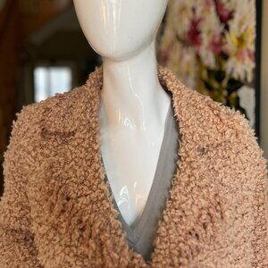 Marc Cain Teddy/Popcorn Knit Wool Sweater Coat - size N3/Medium